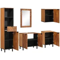 vidaXL Badezimmer Sets 5 pcs Akazie Braun Winish Massivholz Mango