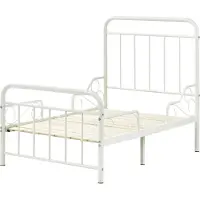 Beliani Mitwachsendes Kinderbett Cremeweiß Metall mit Lattenrost 90x200 cm Verlängerbar Ausziehbar Hohes Kopf- und Fußteil Modernes Design Kinderzimmer