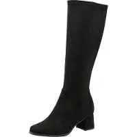 Tamaris Damen Stiefel Langschaft Stretch Blockabsatz 8-85506-45, Größe:41 EU, Farbe:Schwarz