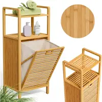 Casaria Badregal mit Wäschekorb 43l 40 x 30 x 95cm