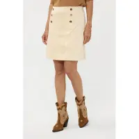 Esqualo Skirt Rib Buttons Off White Größe: S | Miniröcke Outlet | Damen | Weiß
