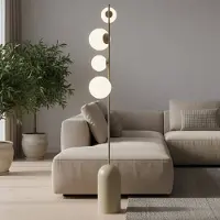 Emibig Stehlampe Etno LP4 LIGHTING, creme / amber, für Wohn- / Esszimmer, Glas, Modern, Stehlampe