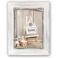 Zep ATHIS, MDF-Platten, Holz, Grau, Weiß, Einzelbilderrahmen, Tisch, Wand, 13 x 18 cm, Rechteckig
