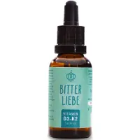 BitterLiebe - Vitamin D3 K2 Tropfen hochdosiert und vegan für starke Knochen Immunsystem 30 ml