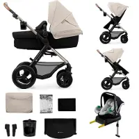 Kinderkraft MOOV 2 4-in-1 Air Kombikinderwagen, Moonlight Grey, Kinderwagen, 2 in 1