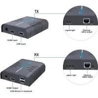 PremiumCord HDMI KVM extender s USB na 120m přes jeden kabel Cat5/6, bez zpoždění