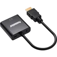 PremiumCord HDMI-zu-VGA-Konverter mit 3,5-mm-Stereo-Klinkenstecker, schwarz (khcon-54)