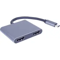 PremiumCord MST Adapter USB-C auf 2x HDMI, USB3.0, PD, 4K und FULL HD 1080p Auflösung,