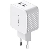 Nevox 65W Dual USB-C Power Delivery Ladegerät GAN, weiß