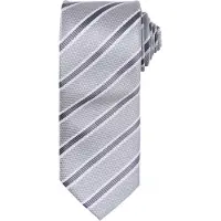 Premier Mens Waffle Stripe Formal Business Tie (2er-Pack) (Silber/Dunkelgrau)