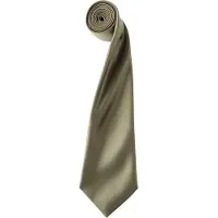 Premier Mens Plain Satin Krawatte (Schmales Blatt) (Salbei)