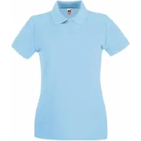 Fruit Of The Loom - "Premium" Poloshirt für Damen kurzärmlig BC1377 (L) (Himmelblau)
