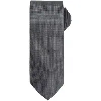 Premier Mens Micro Waffle Formal Work Krawatte (Dunkelgrau)