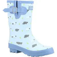 Cotswold - Damen Gummistiefel "Farmyard", Schaf FS9712 (41 EU) (Blau)