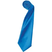 Premier Mens Plain Satin Krawatte (schmale Klinge) (2er-Pack) (Sapphire)