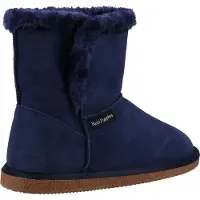Hush puppies Skechers - Damen Hausschuh-Stiefel "Ashleigh", Wildleder FS8003 (38 EU) (Marineblau)