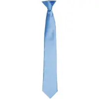 Premier Colours Herren Satin-Clip-Krawatte (Mittelblau)