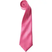 Premier Herrenkrawatte aus Satin (schmales Blatt) (Fuchsia)