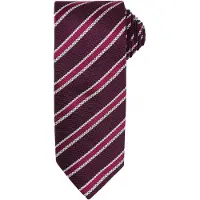 Premier Mens Waffle Stripe Formal Business Tie (2er-Pack) (Burgund/Aubergine)