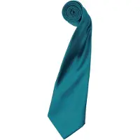 Premier Mens Plain Satin Krawatte (schmale Klinge) (2er-Pack) (Teal)