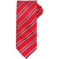 Premier Mens Waffle Stripe Formal Business Tie (Rot/Burgund)