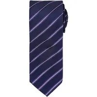 Premier Mens Sports Streifendesign Formal Work Krawatte (Navy/ Lila)