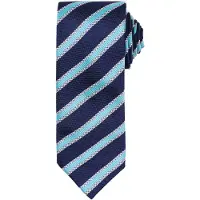Premier Herren Krawatte mit Waffel-muster (Marineblau / Türkis)