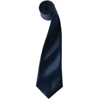 Premier Herrenkrawatte aus Satin (schmales Blatt) (Marine)