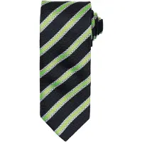 Premier Mens Waffle Stripe Formal Business Tie (Schwarz/Limette)