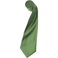 Premier Mens Plain Satin Krawatte (schmale Klinge) (2er-Pack) (Salbei)