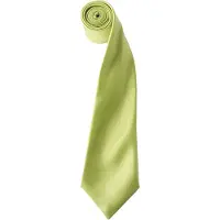 Premier Mens Plain Satin Krawatte (schmale Klinge) (2er-Pack) (Limette)
