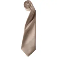 Premier Herrenkrawatte aus Satin (schmales Blatt) (Khaki)