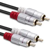 Qoltec 52337, 2 x RCA, Männlich, 2 x RCA, Männlich, 2 m, Schwarz