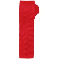 Premier Mens Slim Textured Knit Effect Krawatte (2er-Pack) (Rot)