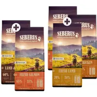 Seberus Hundefutter - Probierpaket | 3 kg Fresh Chicken + 3 kg Fresh Lamb + 3 kg Fresh Salmon