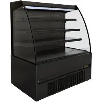 CombiSteel Kühlvitrine OKAPI | Offen mit Nachtabdeckung + LED |¬†HxBxT 150x151x66,5cm |¬†+2/+4¬∞C | Schwarz | + Geschirrtuch
