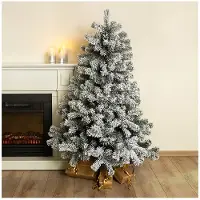 Hi Künstlicher Weihnachtsbaum 150 cm hoch mit realistischer Schneeoptik aus PVC