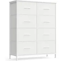 Songmics Kommode mit 8 Stoffschubladen wolkenweiß-schneeweiß LGS124WH01