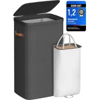 Songmics Praktischer Wäschekorb mit Fächern und Deckel LCB811BH01