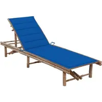 Helloshop26 - Sonnenliege Deckstuhl Sonnenbett Gartenbett Terrassenmöbel mit Bambuskissen 02_0012296