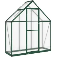 Helloshop26 - Gewächshauszelt für Pflanzen Blumen und Gemüse mit Grundrahmen 169 x 58 x 195 cm grünes Aluminium 02_0044493