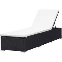 Helloshop26 - Sonnenliege Deckstuhl Sonnenbett Gartenbett Terrassenmöbel mit Kissen schwarzes Kunstharzgewebe 02_0012527