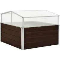 Helloshop26 - Gewächshaus 100 x 100 x 85 cm verzinkter Stahl braun 02_0001738