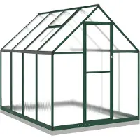 Helloshop26 - Gewächshauszelt für Pflanzen Blumen und Gemüse mit Grundrahmen 224 x 169 x 202 cm grünes Aluminium 02_0044499