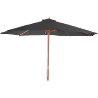 Mendler Sonnenschirm Florida, Gartenschirm Marktschirm, Ø 3,5m Polyester/Holz 7kg anthrazit