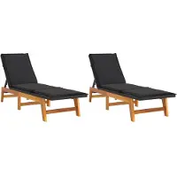 Helloshop26 - Sonnenliegen und Kissen 2-teilig gewebtes Harz/Akazienholz 02_0011928