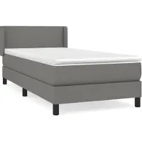 Syfax Boxspringbett mit Matratze Dunkelgrau 90x190 cm Stoff