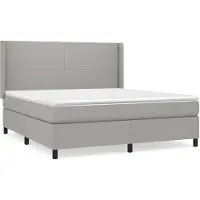 Syfax Boxspringbett mit Matratze Hellgrau 180x200 cm Stoff