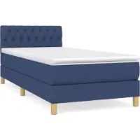 Syfax Boxspringbett mit Matratze Blau 90x200 cm Stoff