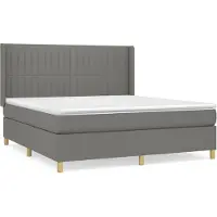 Syfax Boxspringbett mit Matratze Dunkelgrau 180x200 cm Stoff
